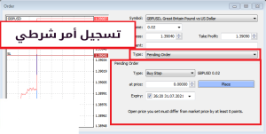 تسجيل الأمر في الفوركس وحركة السعر - تسجیل الأمر